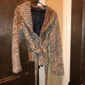NEW belted Leopard coat